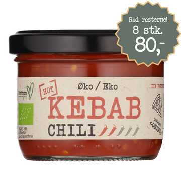 Madspildstilbud! Kasse med 8 stk. Kebab Chili